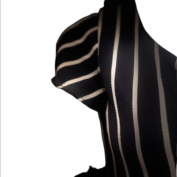 Poppies and Roses Black and White Striped High Low Dress Size 10 - Picture 3 of 7